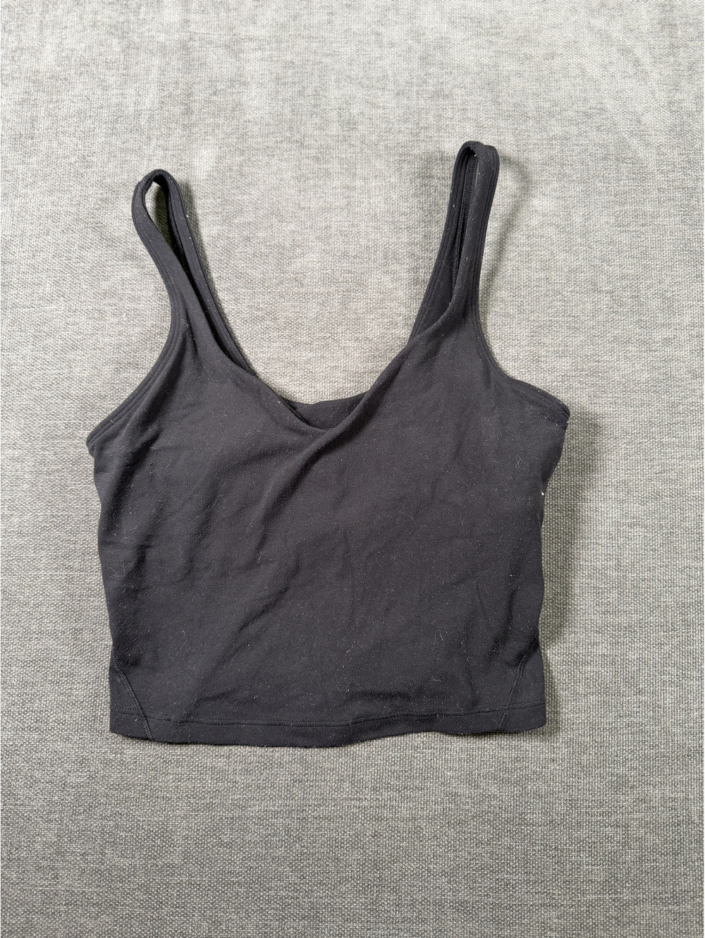 Lululemon Align Tank Top Black Cropped V-Neck, Size 4